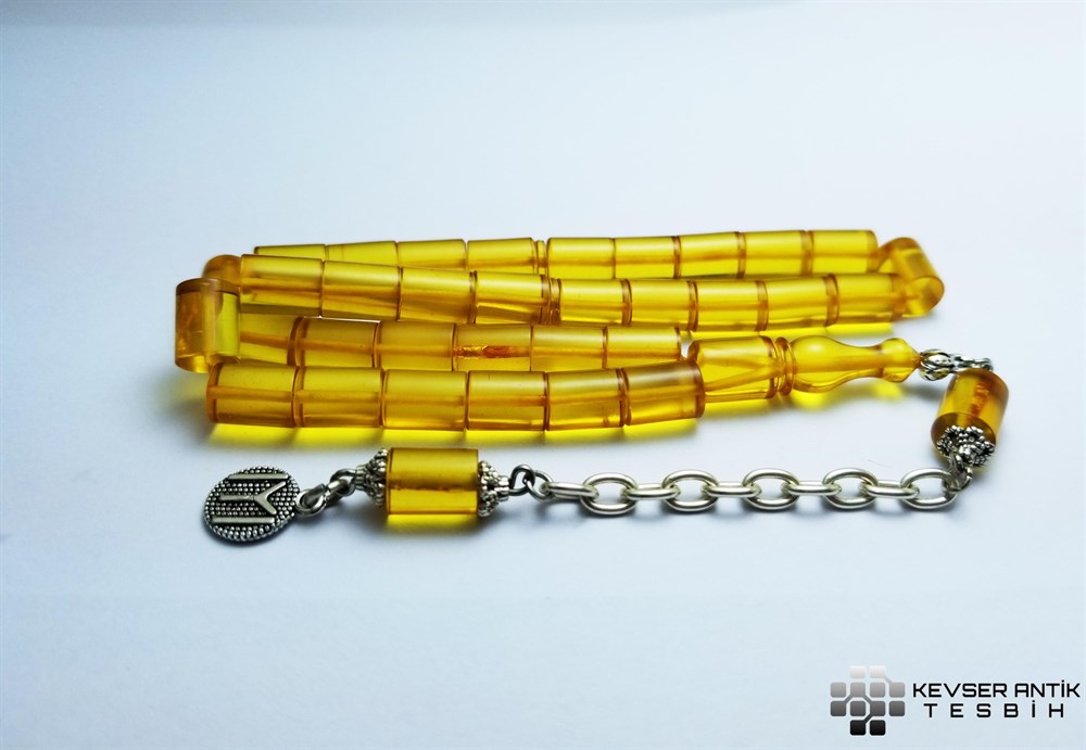 Şeffaf Kesme Ateş Kehribar Tesbih