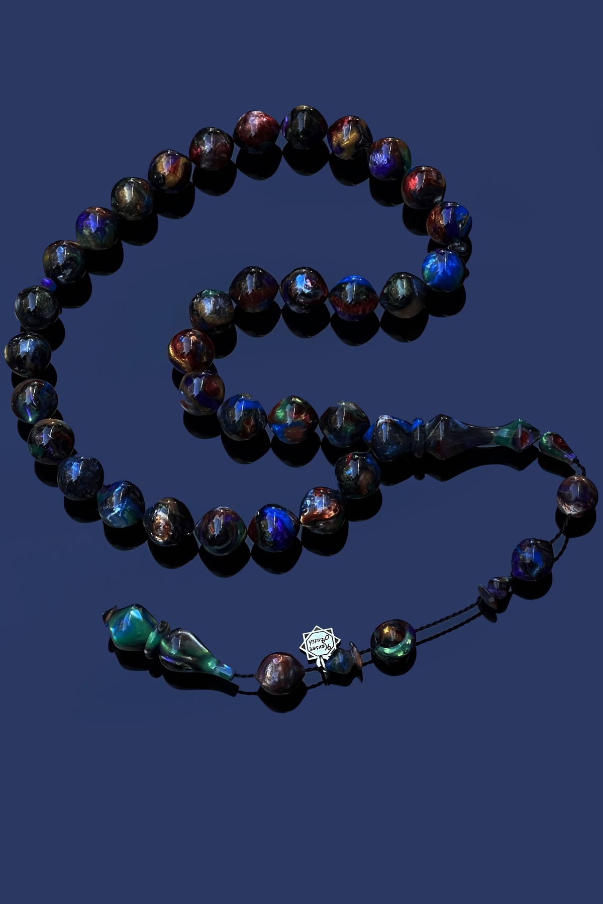 SPACE STONE ( UZAY TAŞI) TESBİHRenk Almış Ateş Kehribar Tesbih - Kevser AntikSıkma-Ateş Kehribar Tesbihler