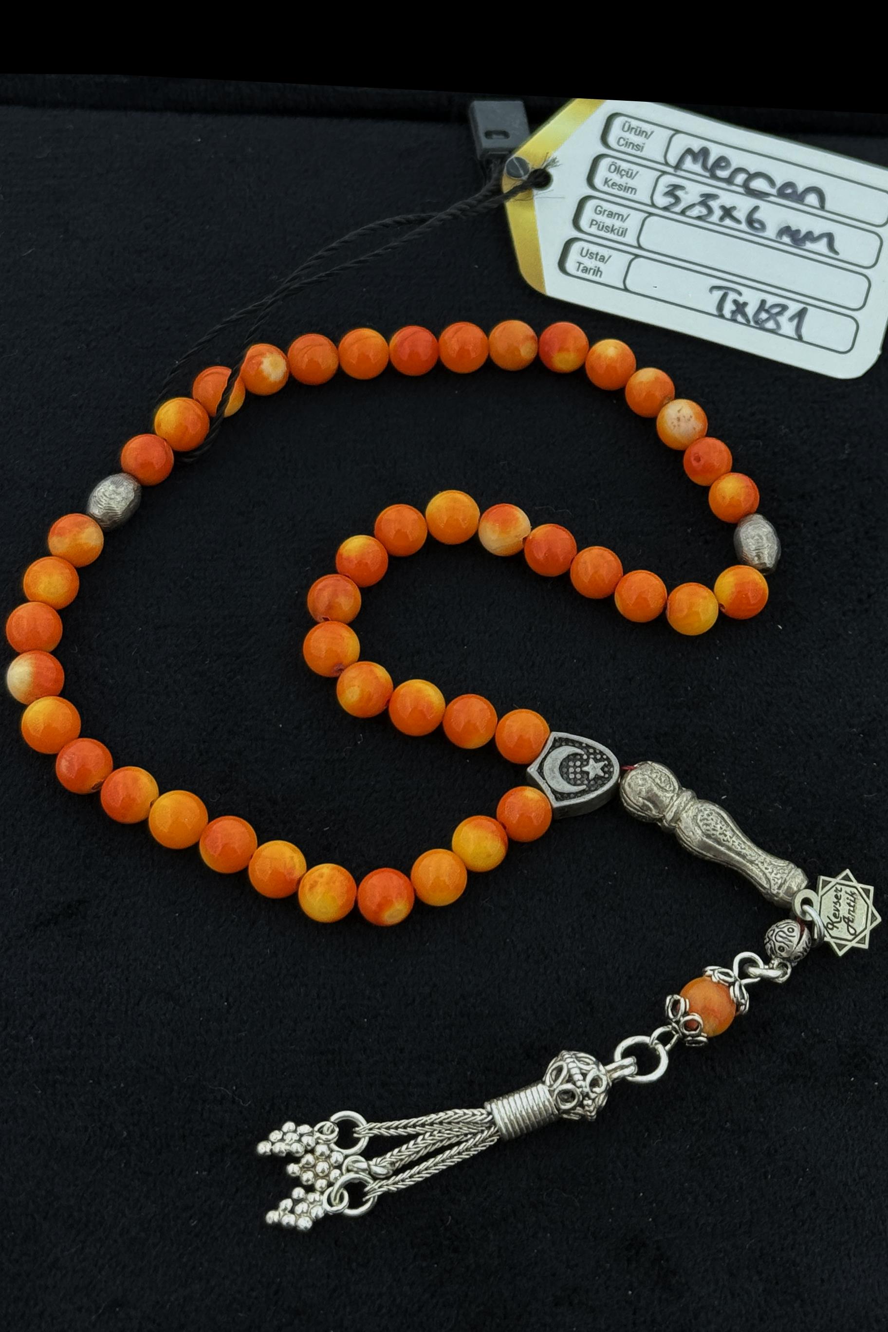 Turuncu Mercan TesbihTuruncu Mercan Tesbih - Kevser AntikDoğal Taş Tesbihler