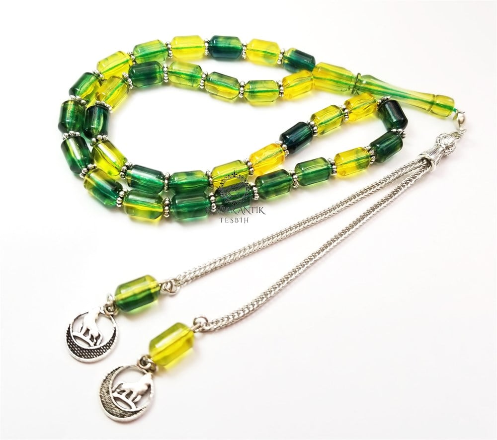 Yeşil Toz Kehribar Tesbih
