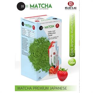 Bilge İlaç Matcha Premium Japanese Çilek Aromalı Matcha Çayı 1 Kutu (8 Gr x 20 Adet)