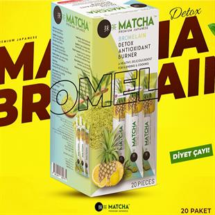 Bilge İlaç Matcha Premium Japenese Bromelain, Ananas, Limon Aromalı Detoks Form Çayı 1 Kutu (8 Gr x 20 Adet)
