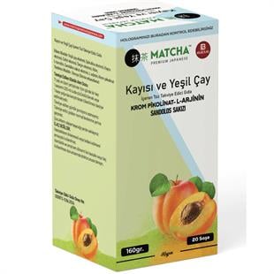 Bilge İlaç Matcha Premium Japenese Kayısı ve Yeşil Çay İçeren Toz Takviye Edici Gıda 1 Kutu (8 Gr x 20 Adet)