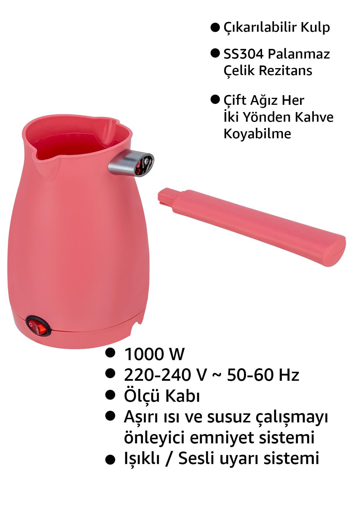 AWOX CAFFEEN ELEKTRİKLİ CEZVE PEMBE 