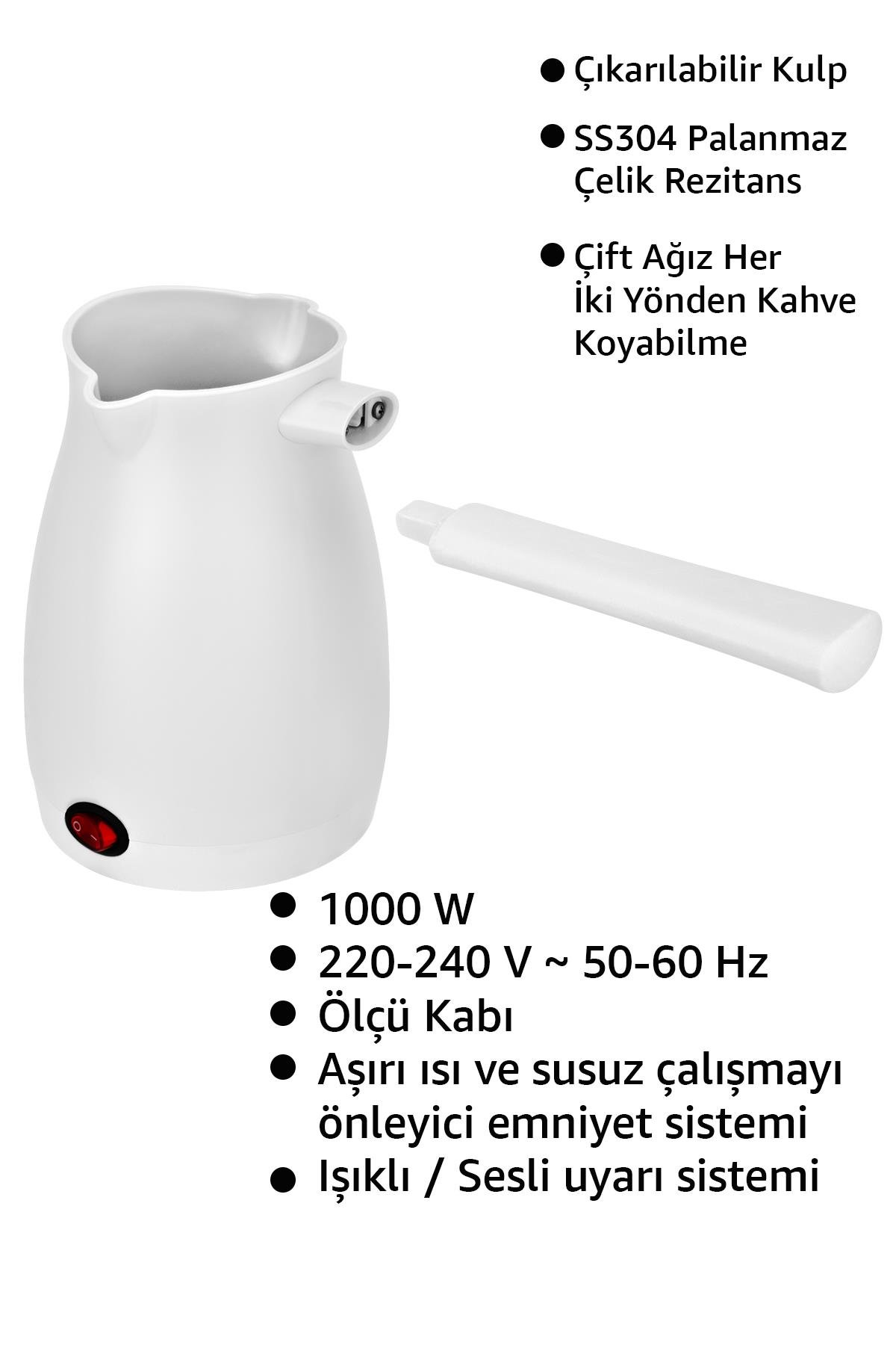 AWOX CAFFEEN ELEKTRİKLİ CEZVE BEYAZ 