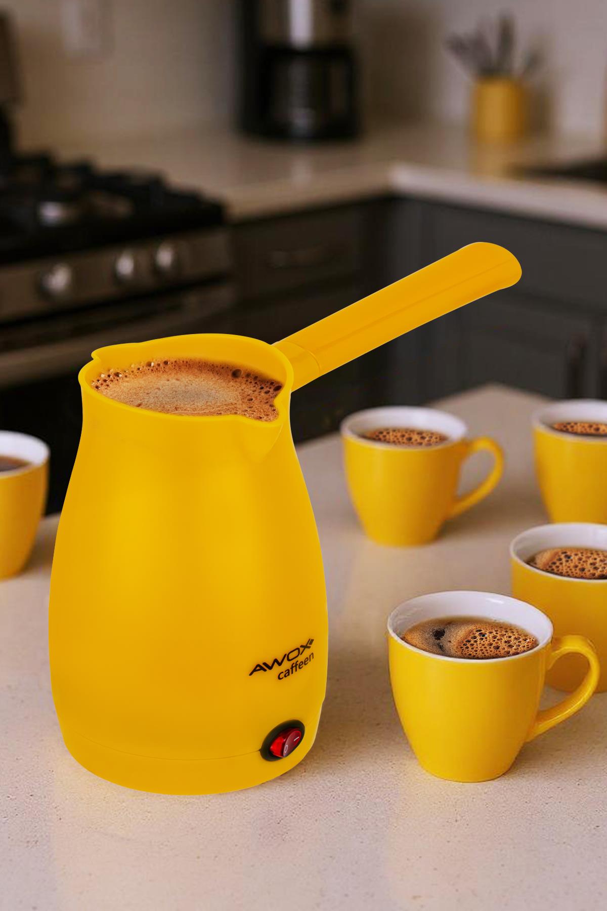 AWOX CAFFEEN ELEKTRİKLİ CEZVE SARI 