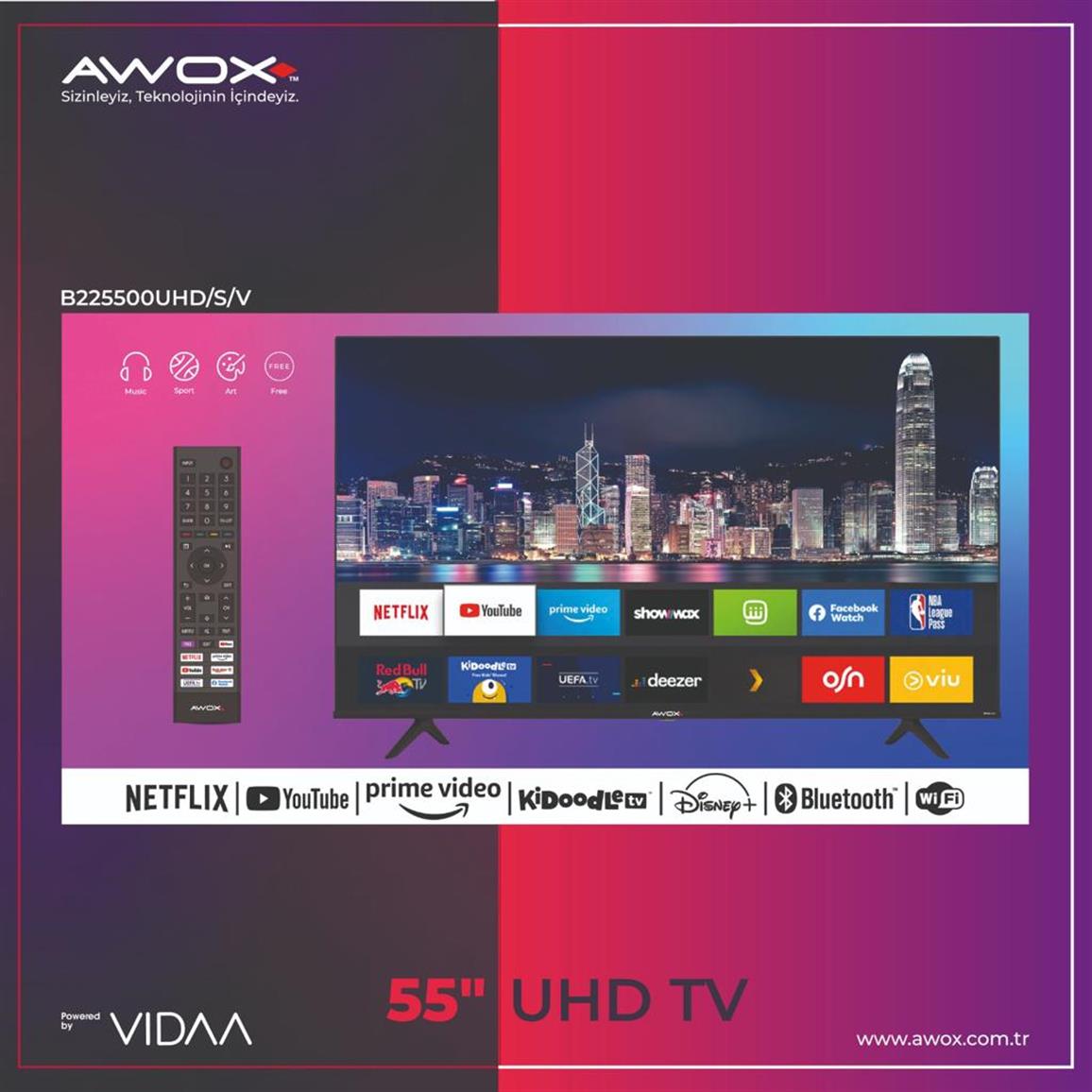 55" 139 Ekran Çerçevesiz VİDAA 4K ultraHD Led TV