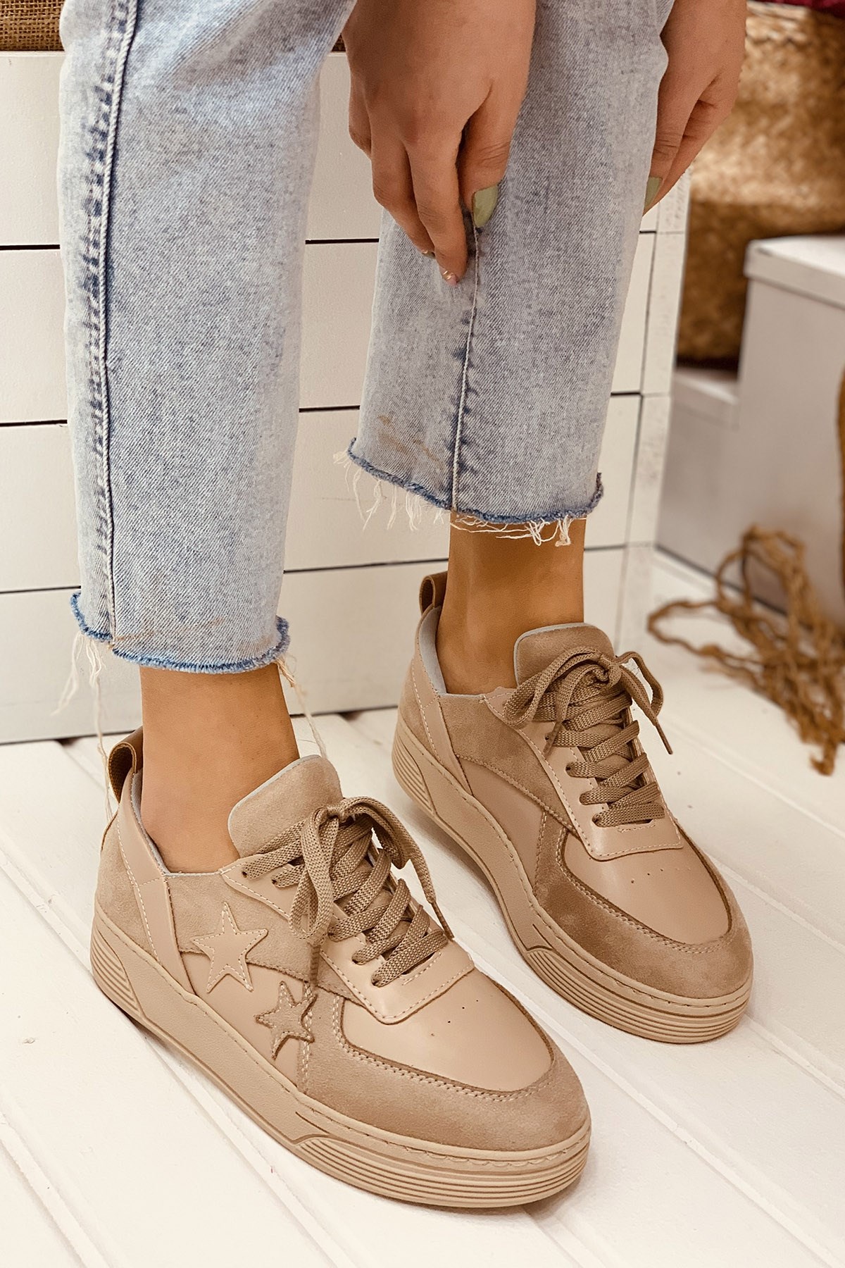 Ruvin Vizon Yıldızlı Bayan Spor Ayakkabı Sneakers