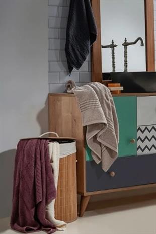 Sepet & DüzenlemeBambu Çamaşır Sepeti 48 Litre - Kapaklı Dekoratif Kirli Sepeti Banyo Düzenleyici