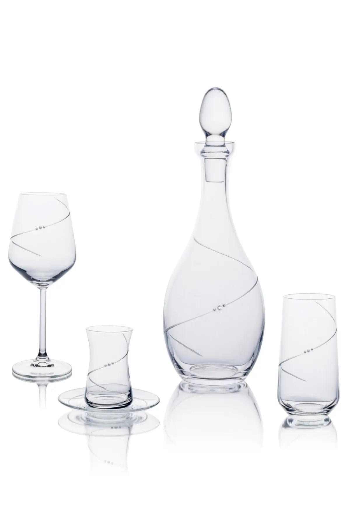 Çay & Kahve SetleriElegance 25 Parça 6 Kişilik Su ve Çay Bardak Seti - Sürahili Cam Sunum