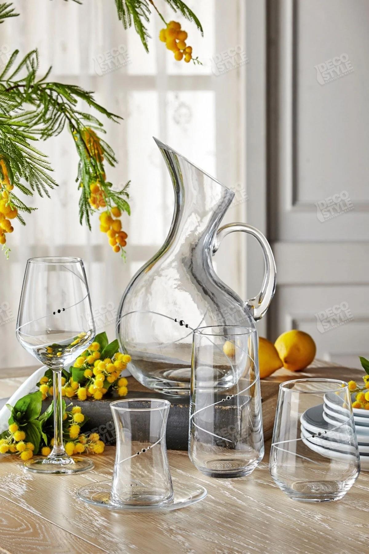 Çay & Kahve SetleriElegance 49 Parça 12 Kişilik Cam Bardak Seti - Çeyizlik Su ve Çay Takımı