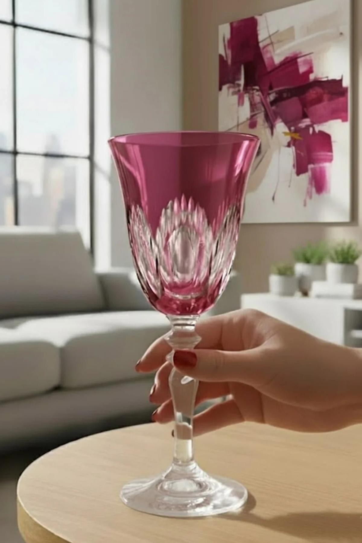 KadehlerPatentli Tasarım Lismore Renkli Kadeh Bardak 1 Ad, 270cc 20cm