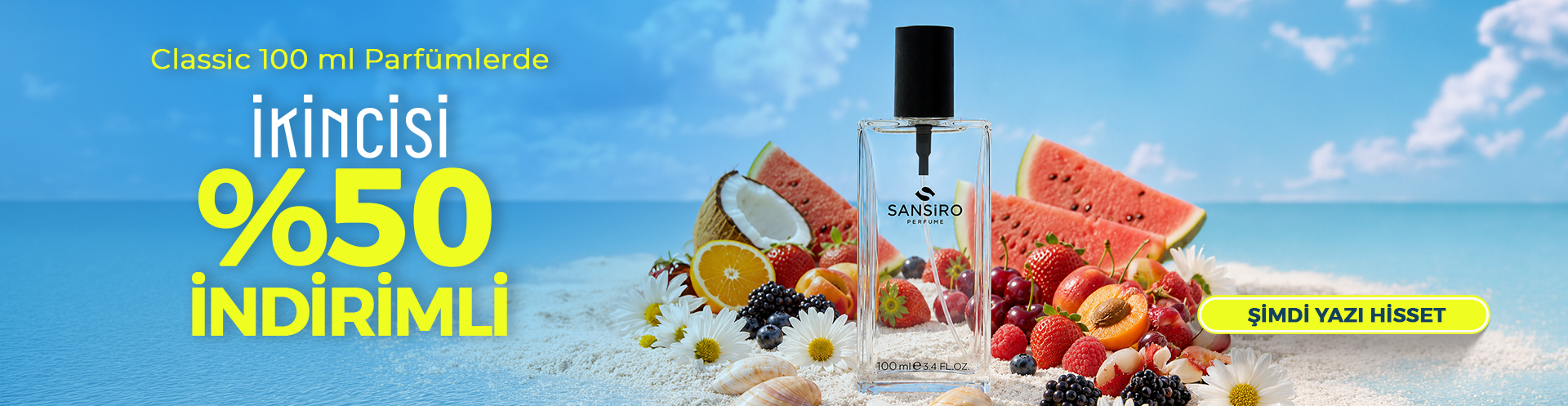 100ml Classic Parfümlerde 2. Ürün %50 İndirimli!