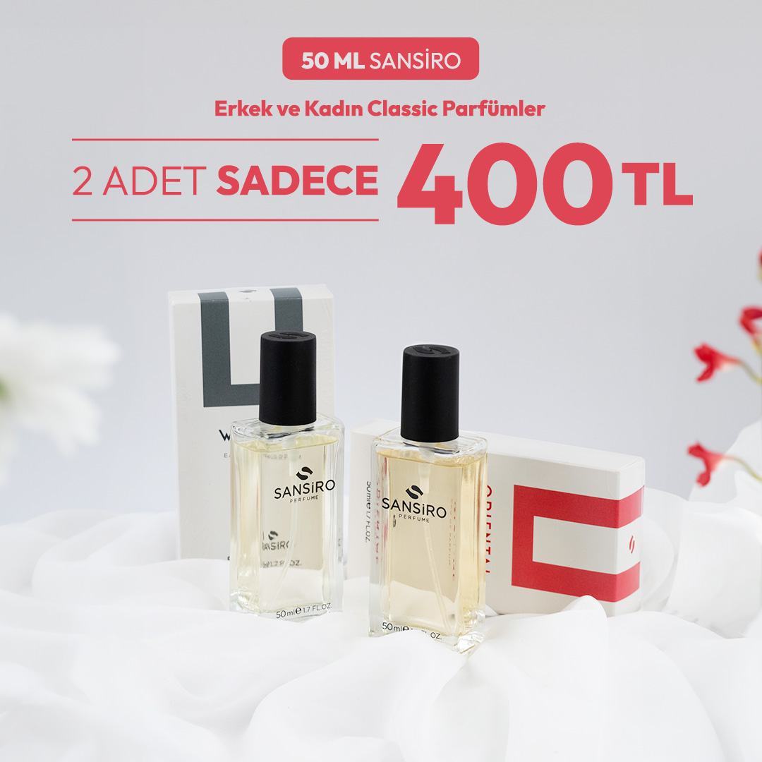 50ml Sansiro Classic Parfümlerde 2li Alımlarda Adedi Sadece 200 TL