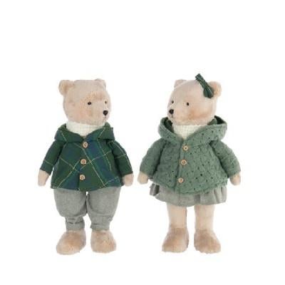 JOLIPA - Jolipa Ayı Erkek/Kız Polyester Bej/Koyu Yeşil 2'li Set