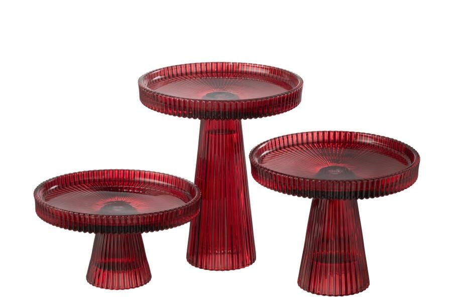 JOLIPA - Jolipa Cake Plates Nelly Glass Cherry Red