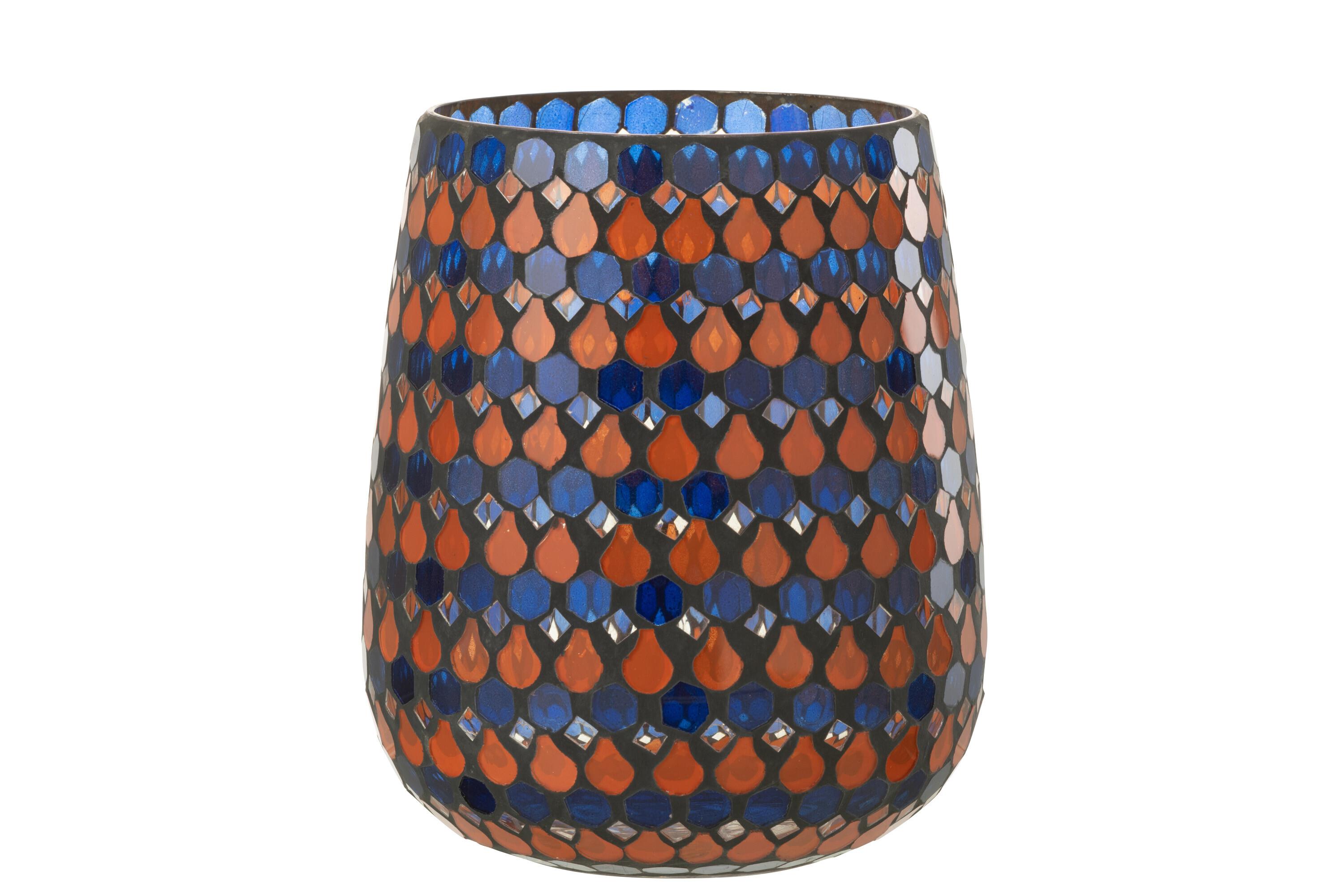 JOLIPA - Jolipa Hurricane Mosaic Drop Glass Orange Blue Large