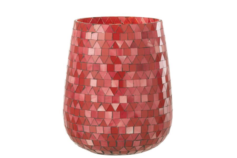 JOLIPA - Jolipa Hurricane Mosaic Triangle Glass Red Pink  Large