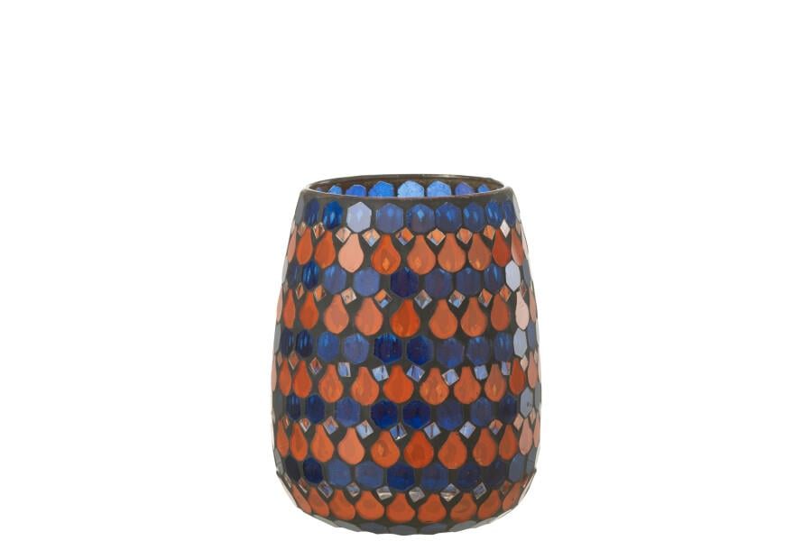 JOLIPA - Jolipa Hurrice Mosaic Drop Glass Orange Blue Medium 