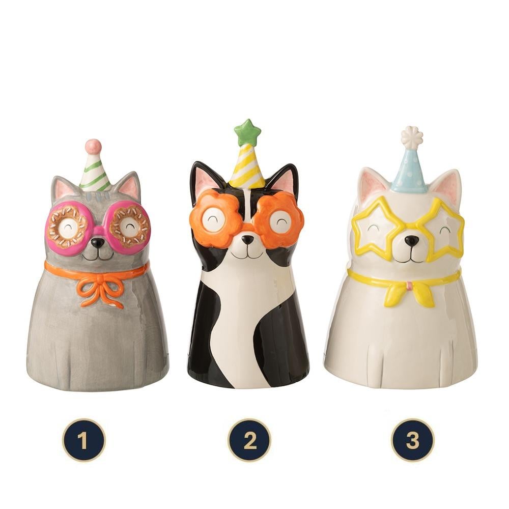 JOLIPA - Jolipa Seramik Kedi Şeklinde Vazo, Bardak, Çok Renkli Büyük