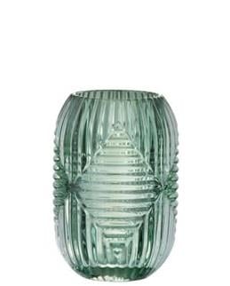 JOLIPA - Jolipa Tealight Holder High Lines Glass  Light Mint 