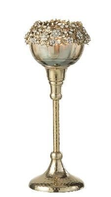 JOLIPA - Jolipa Tealight Holder Viane Glass Gold/Bronze Small