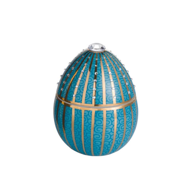 Ladenac - Ladenac Bois De Roussie Candle 200gr Ceramic Light Blue Golden Stripes
