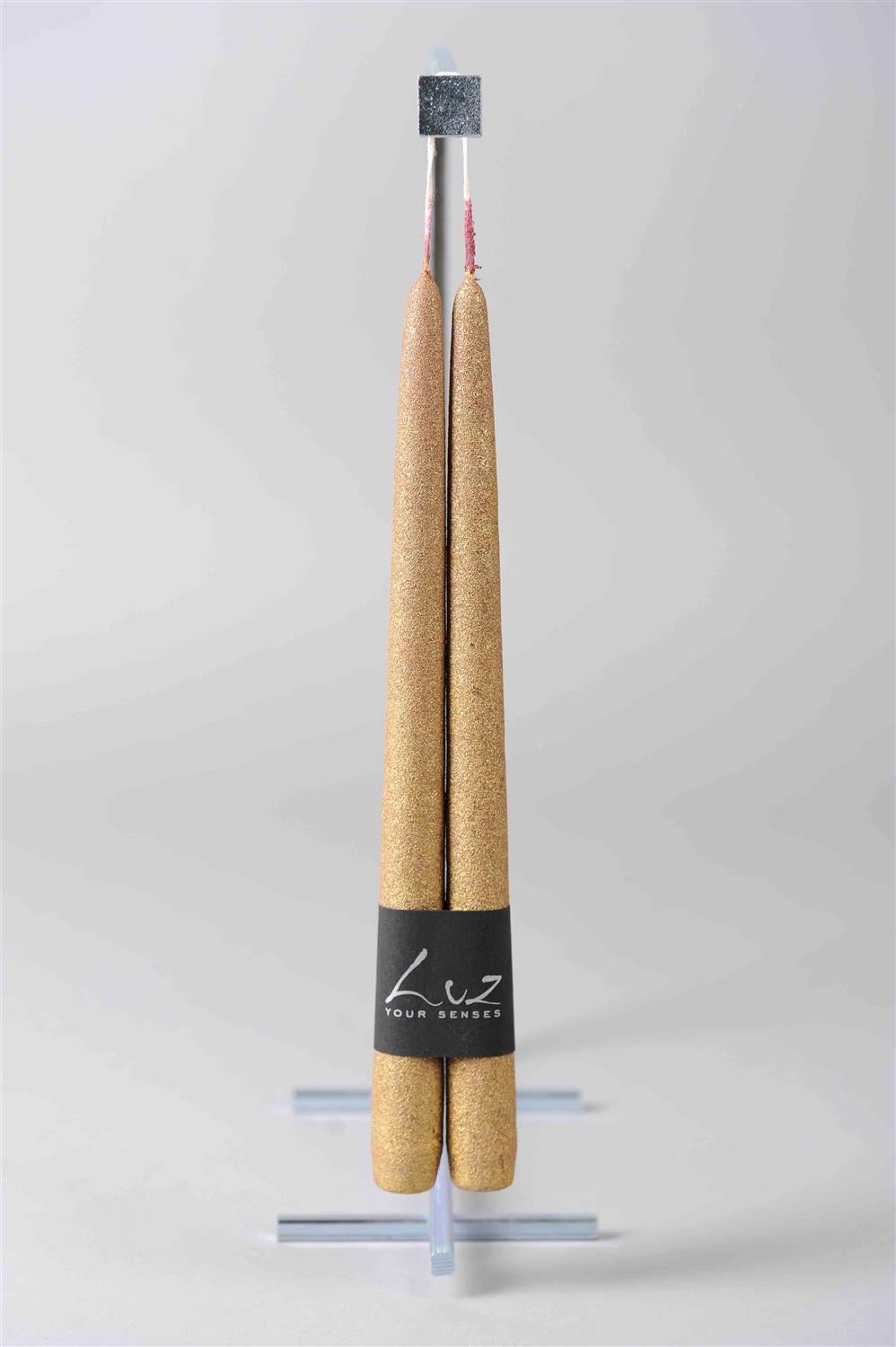 RASTELI - Rasteli Metal Pair Of Rustic Tapers Evening Gold