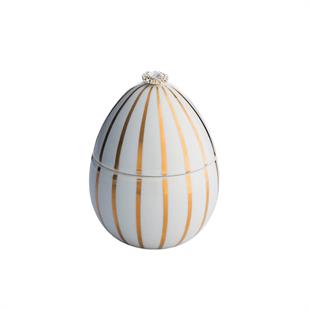 Ladenac - Ladenac Bois De Rouisse Candle 220gr Ceramic White Gold Stripes 