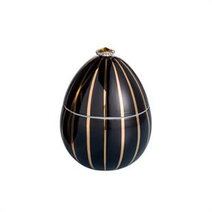 Ladenac - LADENAC BOIS DE ROUSSIE CANDLE 220GR CERAMIC BLACK GOLD STRIPES