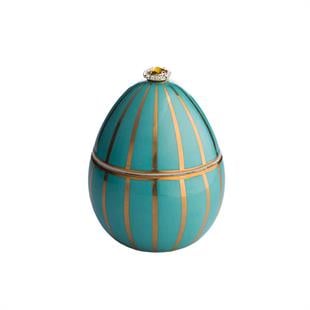 Ladenac - Ladenac Bois De Roussie Candle 200gr Ceramic Turquoise Golden Stripes