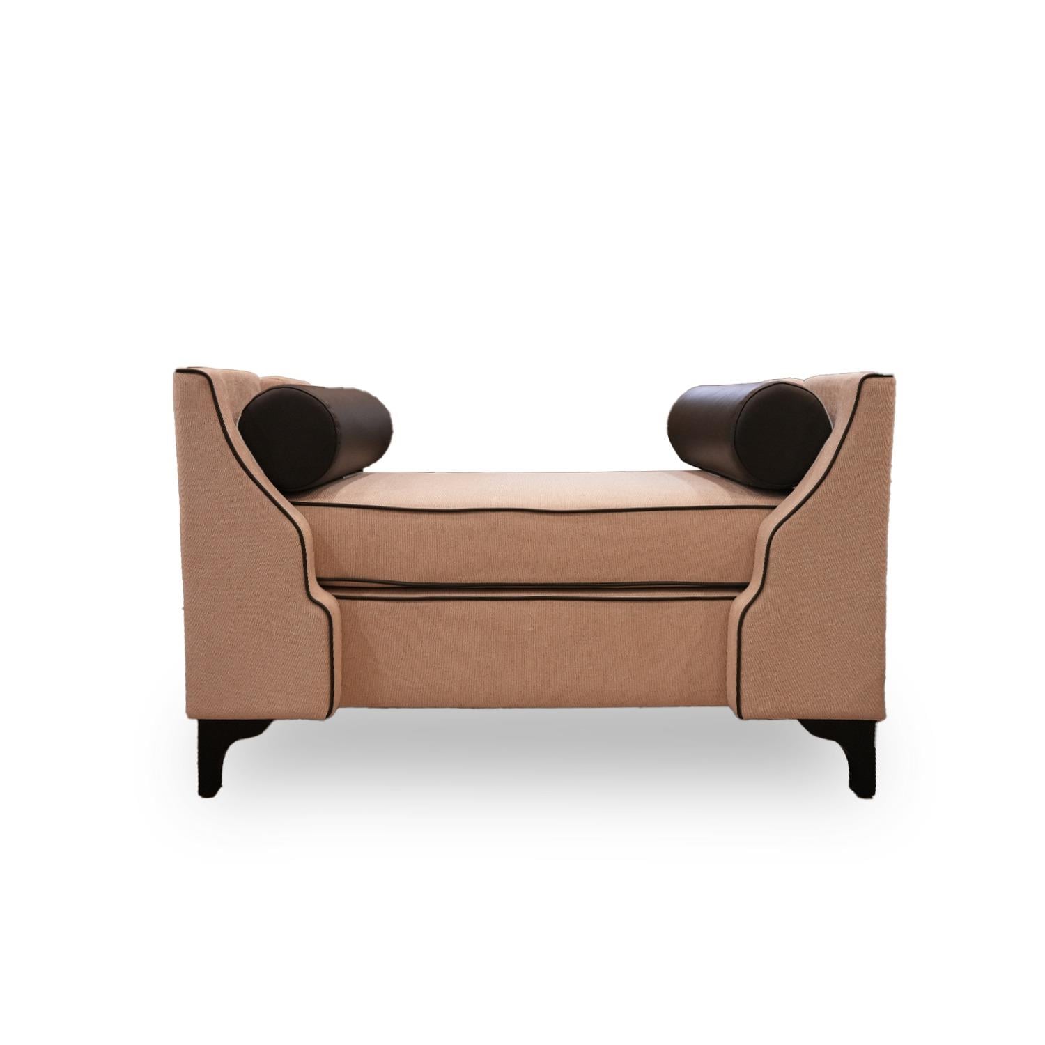 AG Selection - Ag Selection Kıbrıs Ottoman Krem / Deri Fitilli Puf