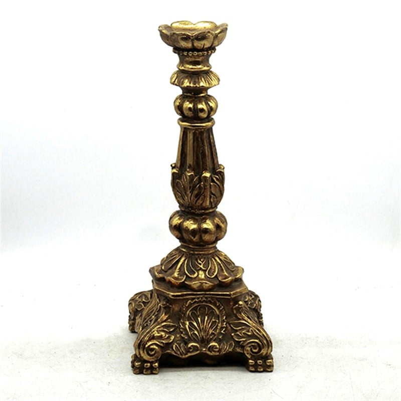 Fancy - Candle Holder Baroque Ant. Gold Resin