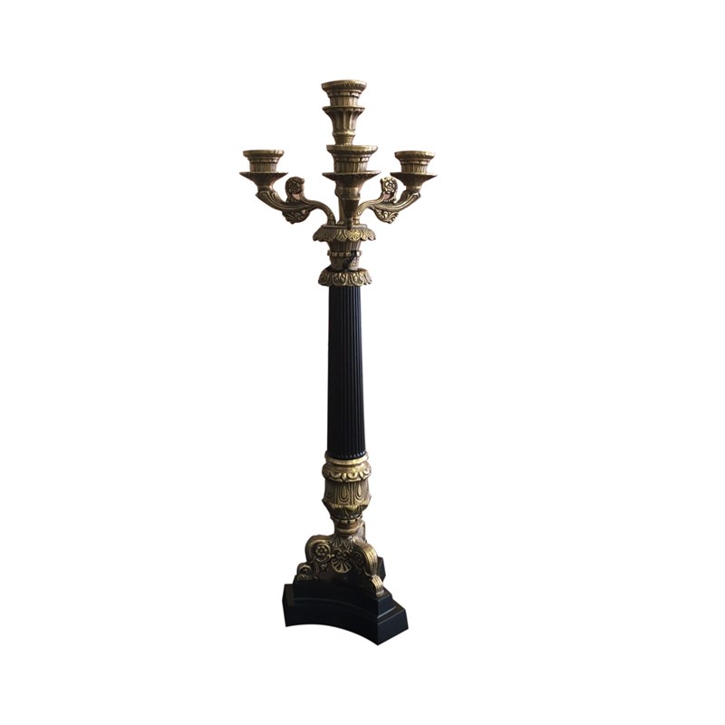 Fancy - Fancy Candlestıck 3 Arms Black/Gold 58H