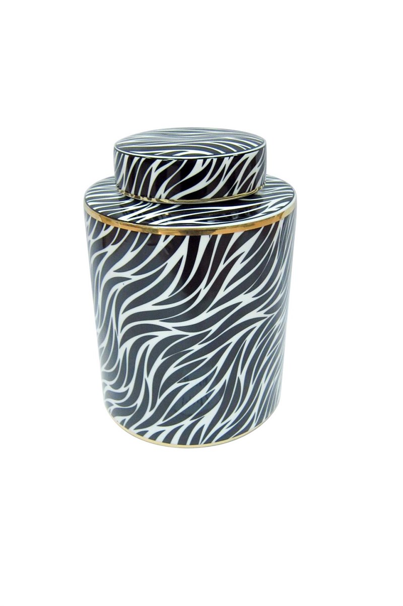 Fancy - Fancy Ceramic Black White Gold Zebra