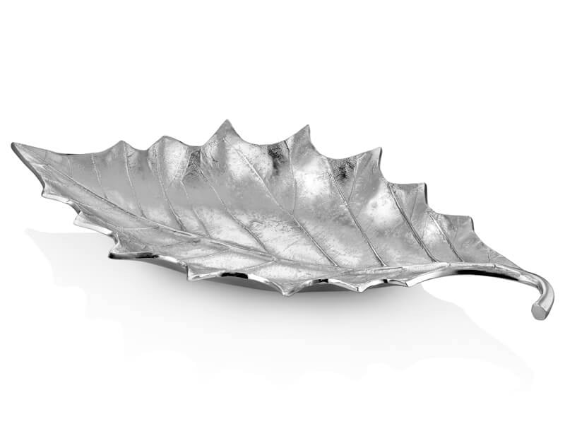 İthal Ürünler - SHINE 59 CM SILVER YAPRAK DESENLI TABAK