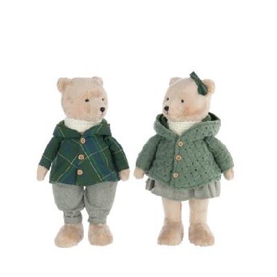 JOLIPA - Jolipa Ayı Erkek/Kız Polyester Bej/Koyu Yeşil 2'li Set