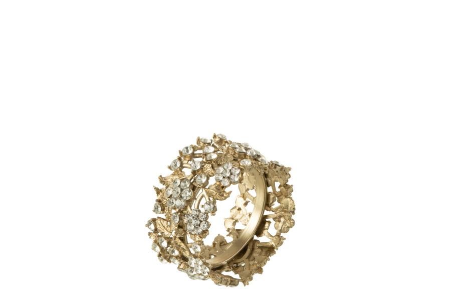JOLIPA - Jolipa Napkin Ring Wide Metal Gold Peçete Halkası Set/6