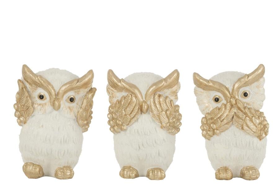 JOLIPA - Jolipa Owl See/Hear/Speak Resin Gold Large
