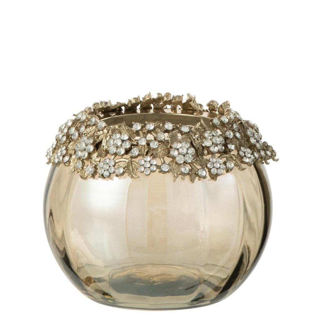 JOLIPA - Jolipa Tealight Holder Glass Gold/Bronze Medium 