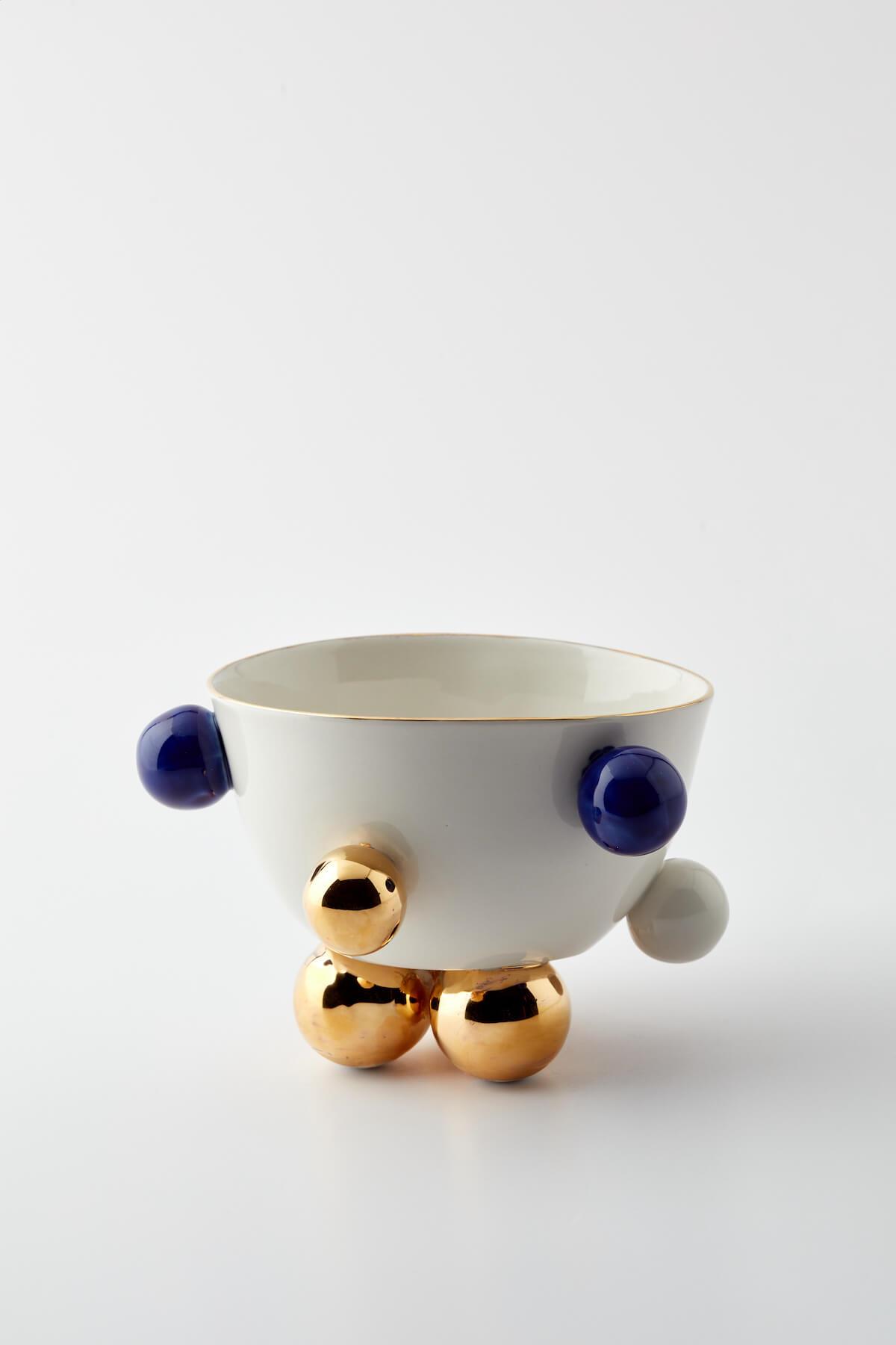 Maji Atelier - MAJİ COSMOS GOLD KASE 380 ML (LACİVERT DETAYLI)