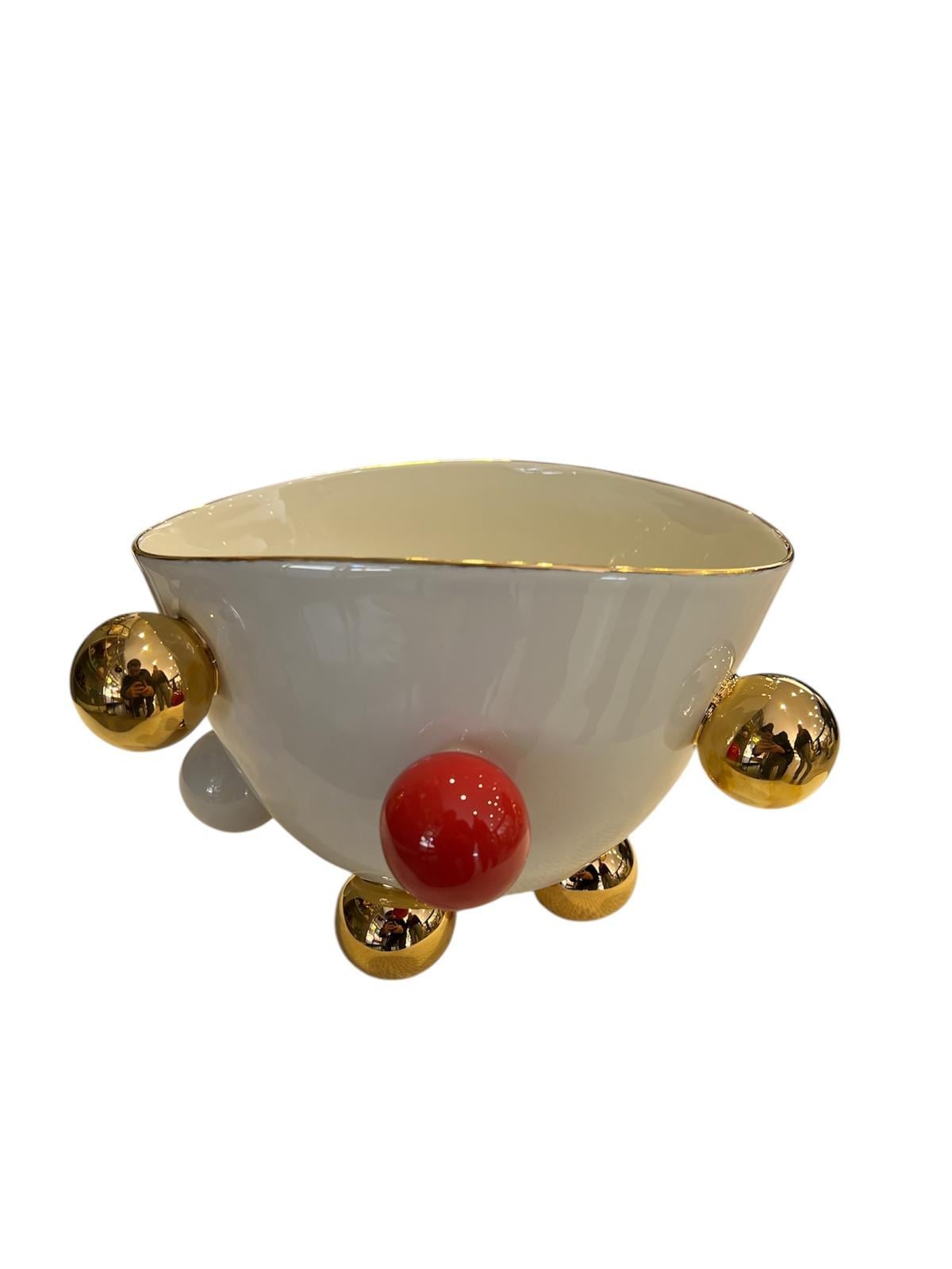 Maji Atelier - MAJİ COSMOS KASE 2000 ML(KIRMIZI DETAYLI)