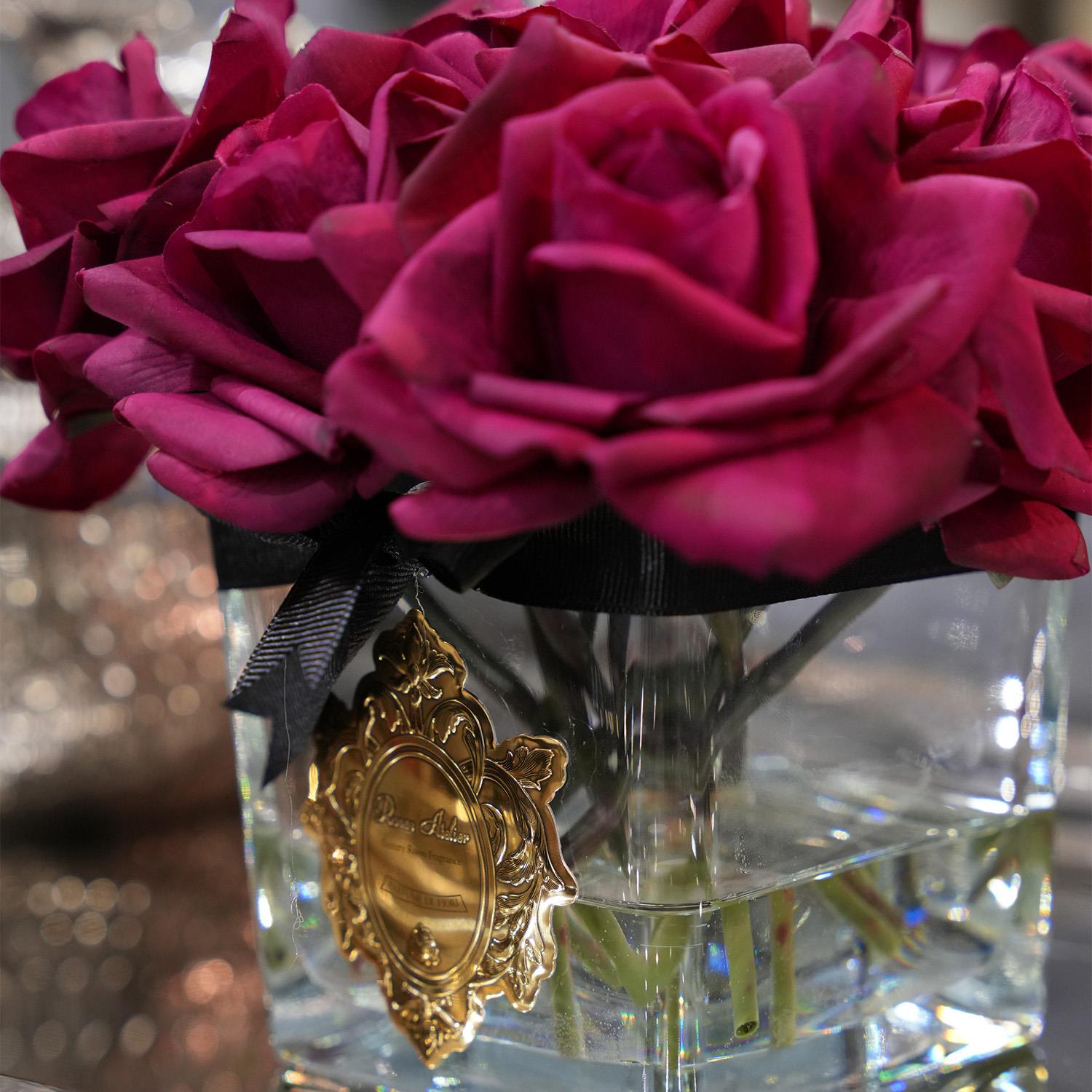Roses Atelier - Roses Atelier Kare Vazo Bordo 9'Lu Gül Oda Kokusu