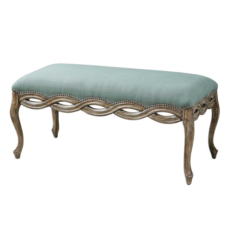 UTTERMOST KYLIA SKY BLUE BENCH