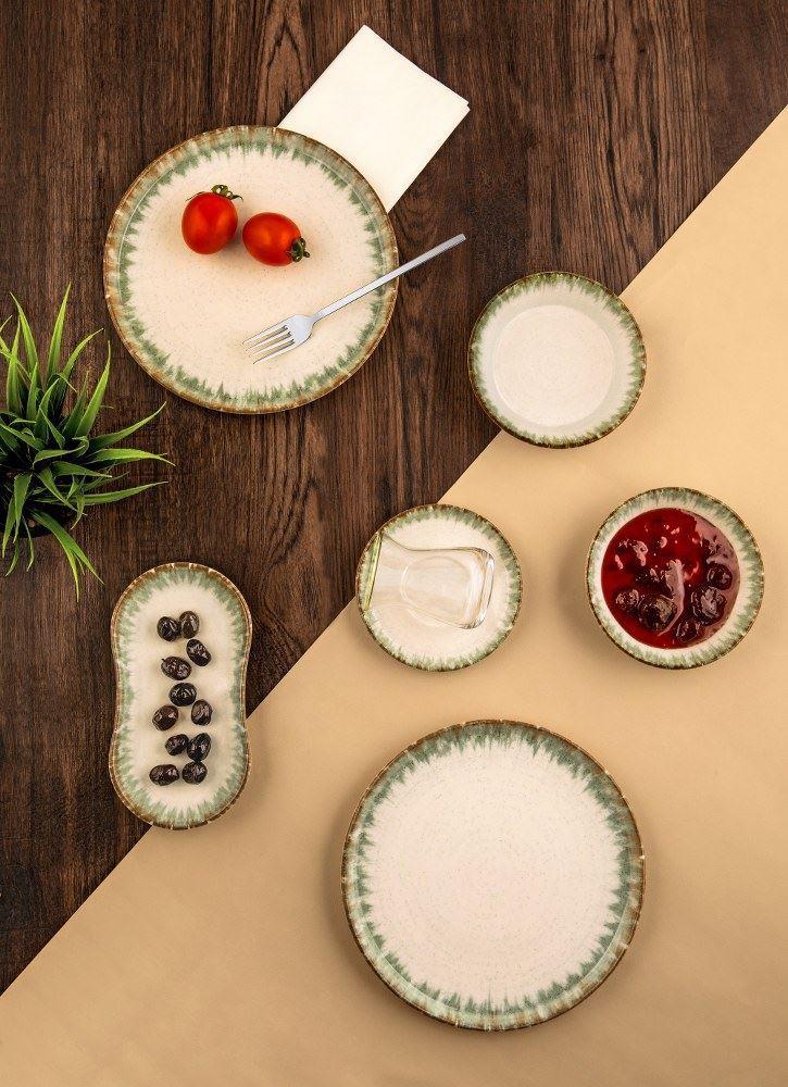 Noble life Green Line 26 Parça Porselen Kahvaltı Takımı