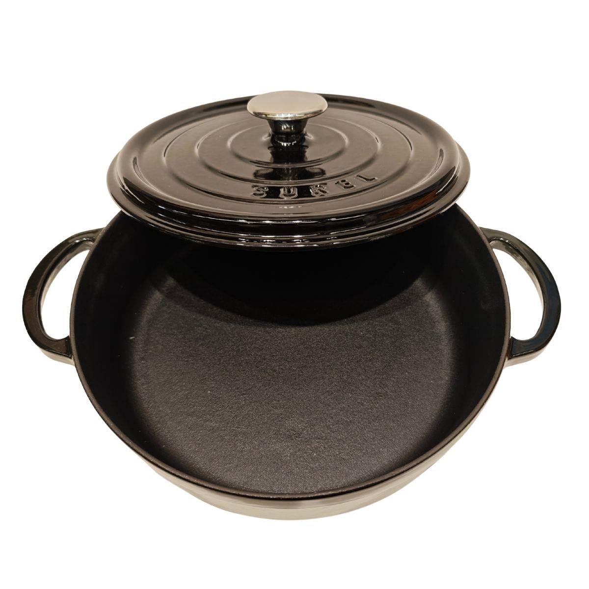 Sürel 28 cm Yuvarlak Sığ Tencere Parlak Siyah