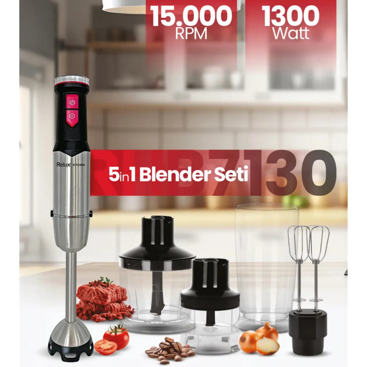 Relux RHB7130 Blender Set (5in 1) 1300 Watt
