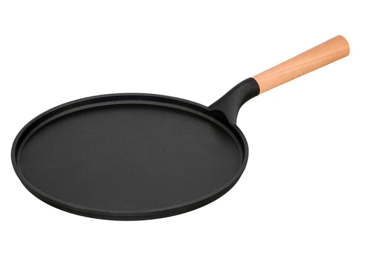 Noble life Döküm Granit Krep Tavası 28cm Ahşap Saplı