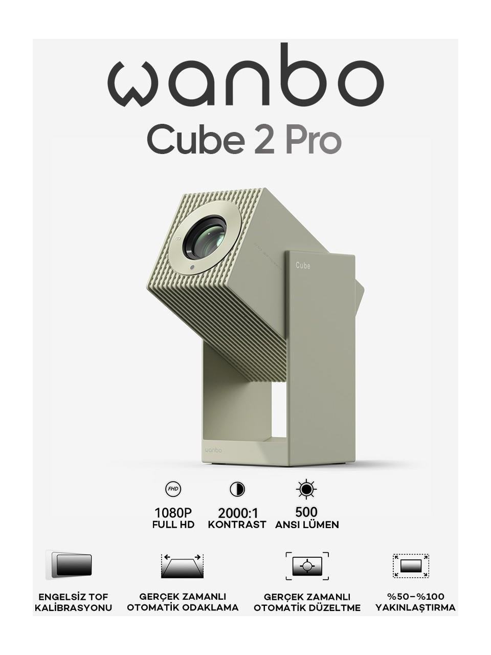 Wanbo Cube 2 Pro Projeksiyon Cihazı - Yeşil