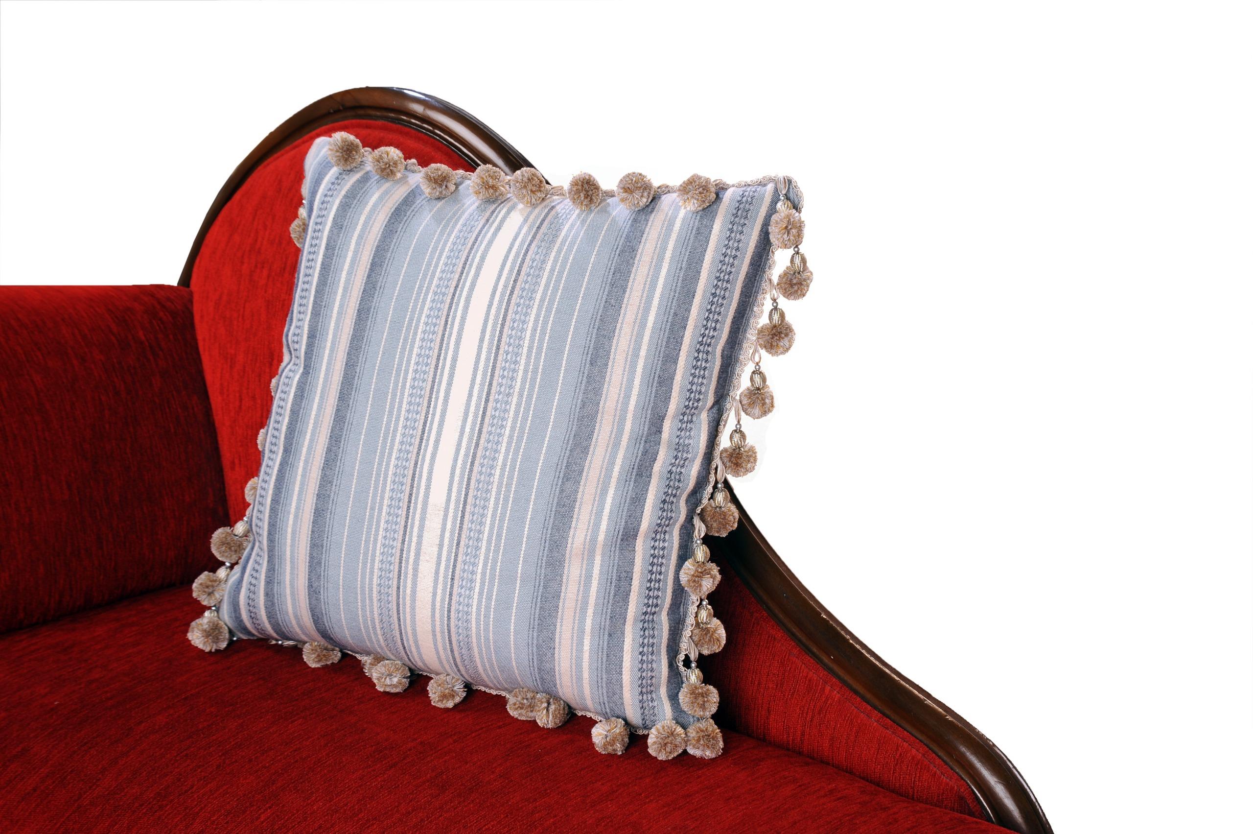 Keten Kırlent Dekoratif Saçaklı (45*45) İç Dolgulu